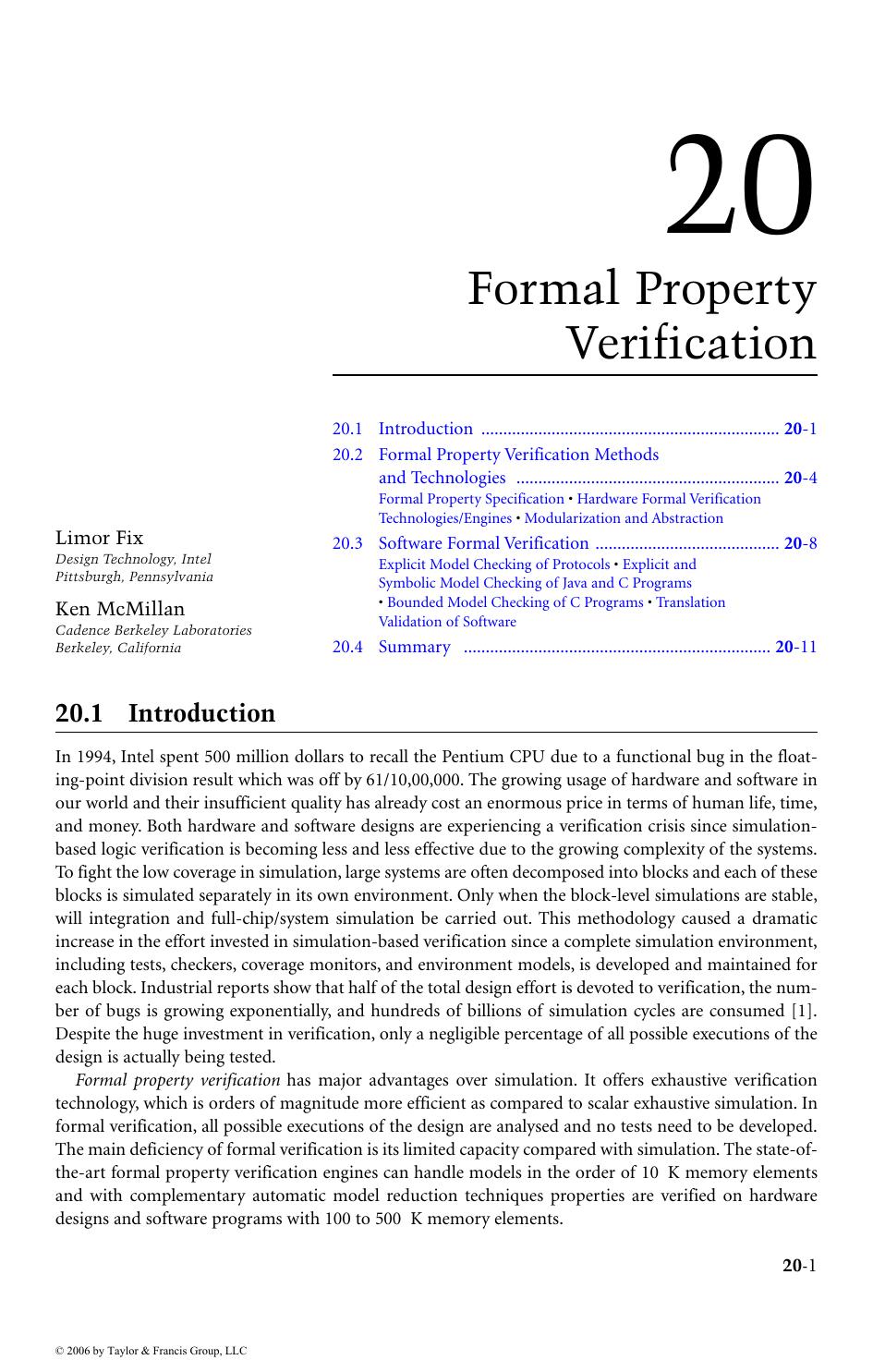 EDA for IC System Design, Verification, and Testing by Limor Fix & Ken McMillan