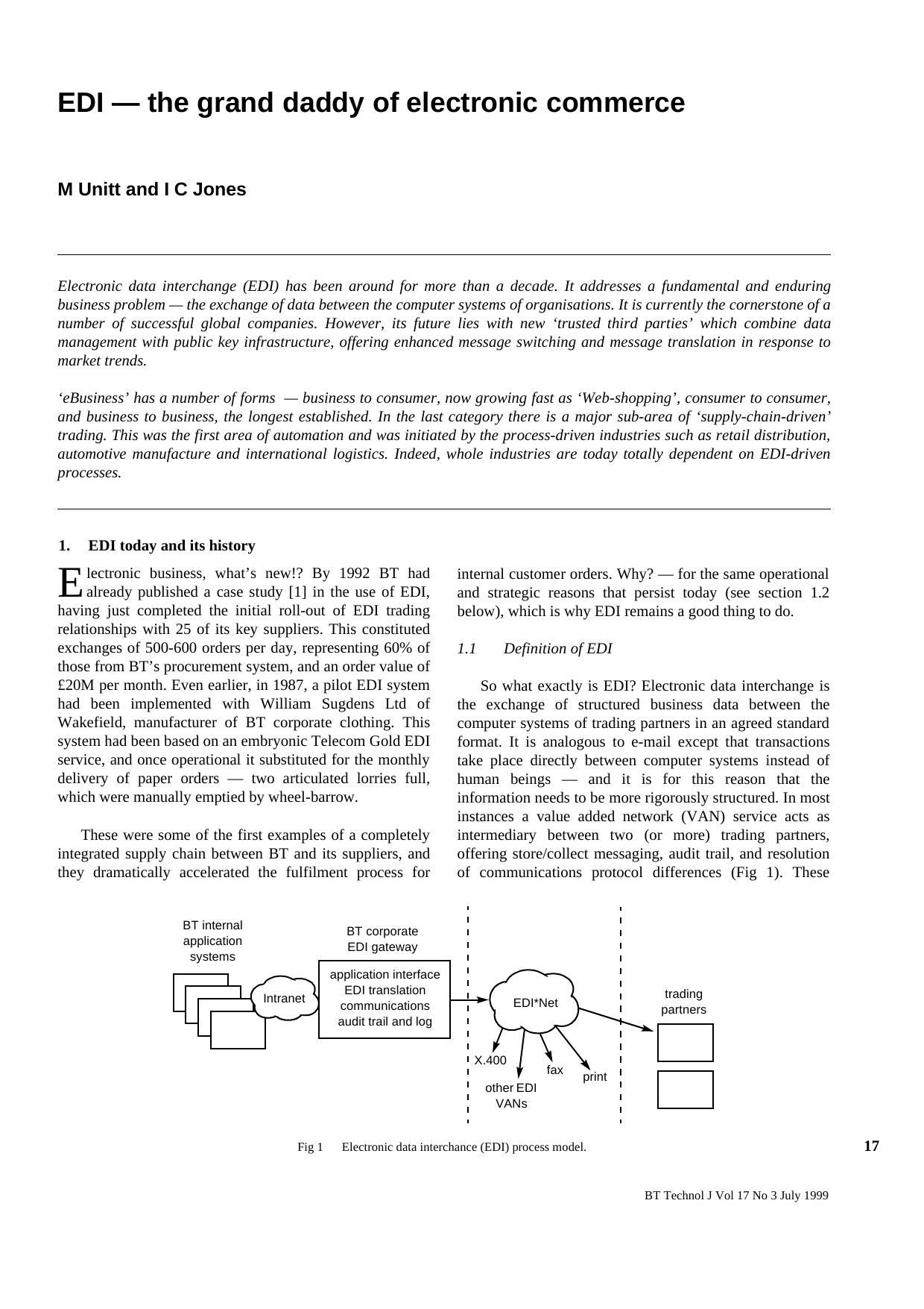 EDI &#x2014; The Grand Daddy of Electronic Commerce by Unknown