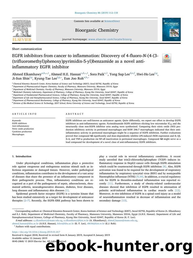 EGFR inhibitors from cancer to inflammation_ Discovery of 4-fluoro-N-(4-(3-(trifluoromethyl)phenoxy)pyrimidin-5-yl)benzamide as a novel anti-inflammatory EGFR inhibitor by unknow