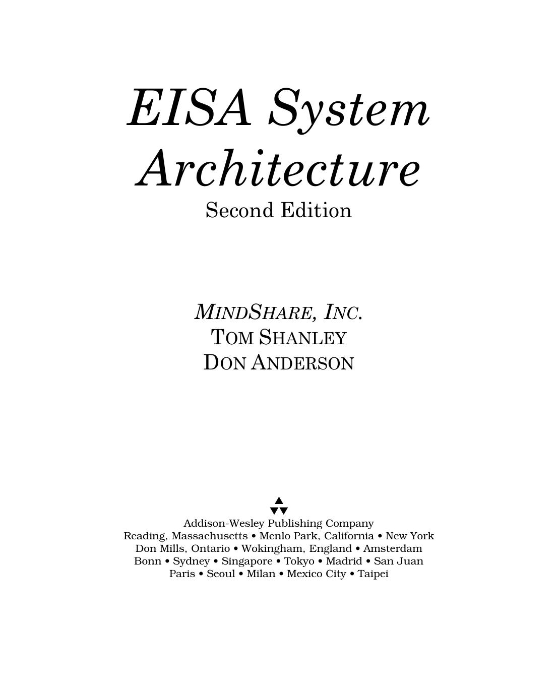 EISA system architecture by Tom Shanley Don Anderson