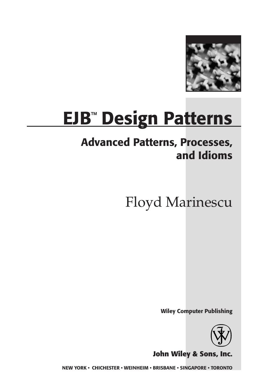 EJB design patterns : advanced patterns, processes, and idioms by Floyd Marinescu