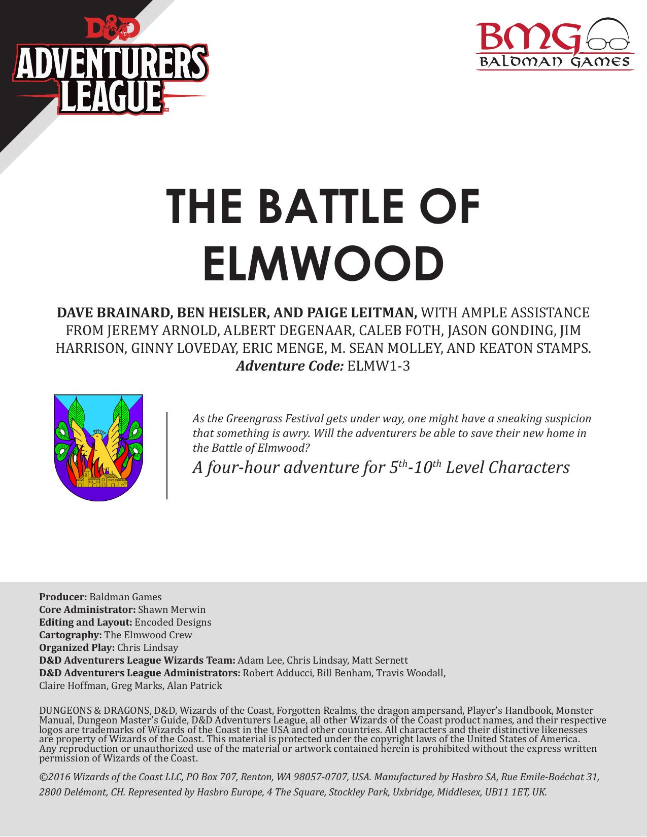 ELMW1-3 The Battle of Elmwood by Unknown
