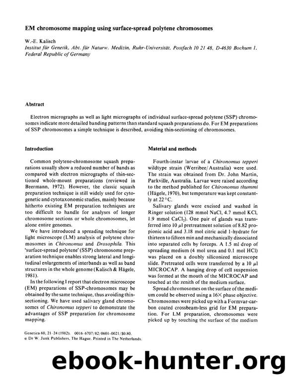 EM chromosome mapping using surface-spread polytene chromosomes by Unknown