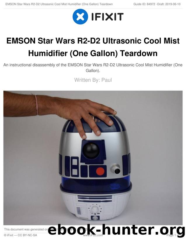 EMSON âStar Wars R2-D2 Ultrasonic Cool Mist Humidifier (One Gallon) Teardown by Unknown