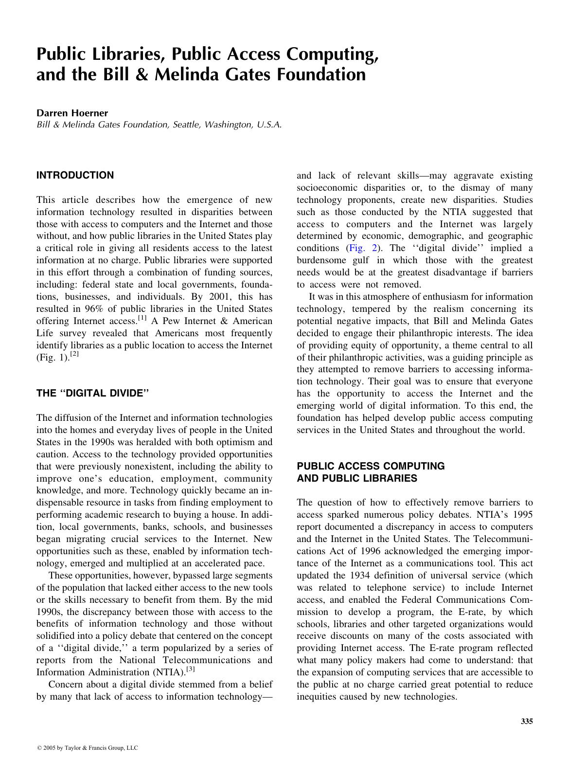 ENCYCLOPEDIA OF LIBRARY AND INFORMATION SCIENCE, SECOND EDITION by Darren Hoerner