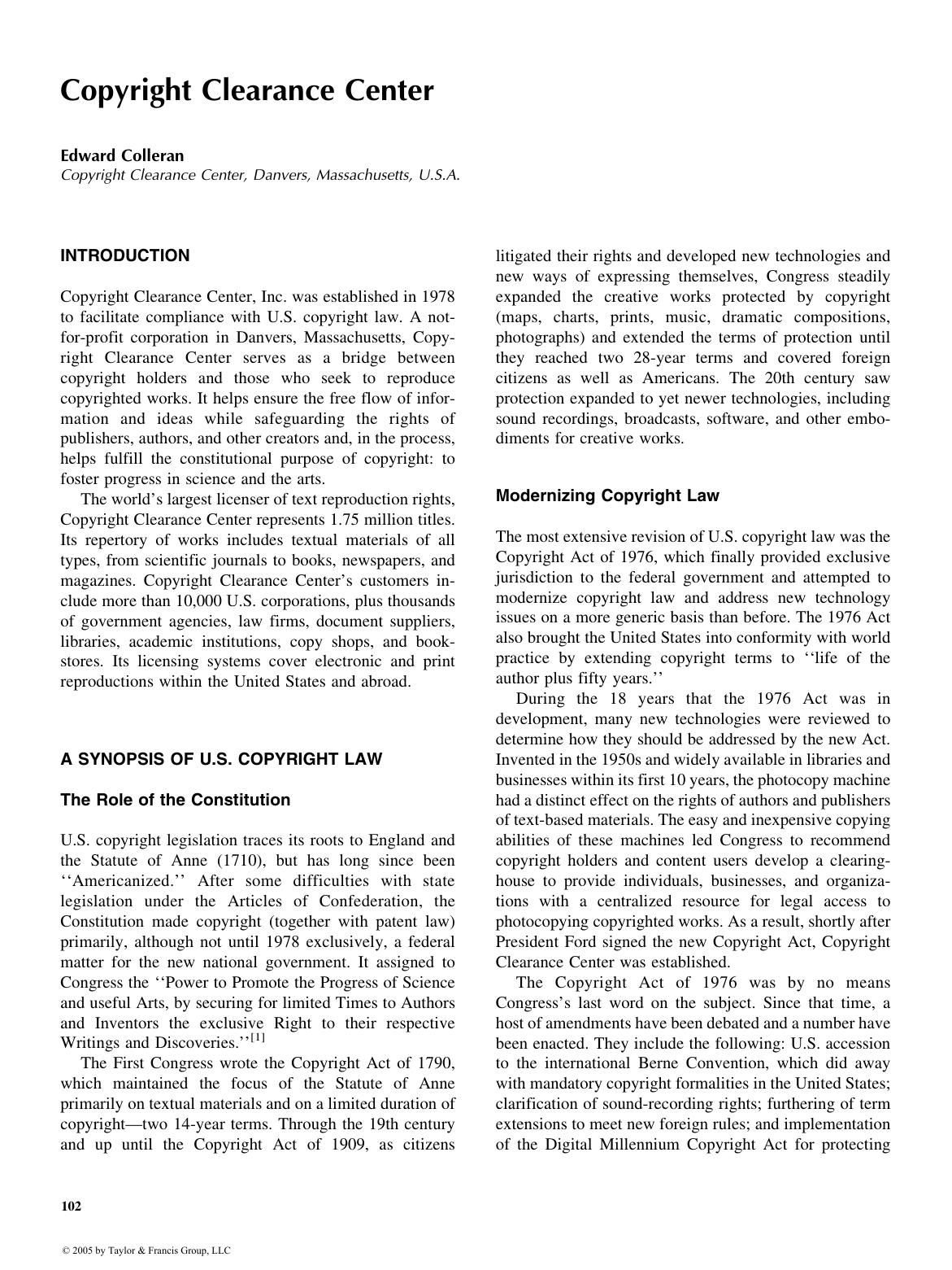 ENCYCLOPEDIA OF LIBRARY AND INFORMATION SCIENCE, SECOND EDITION by Edward Colleran