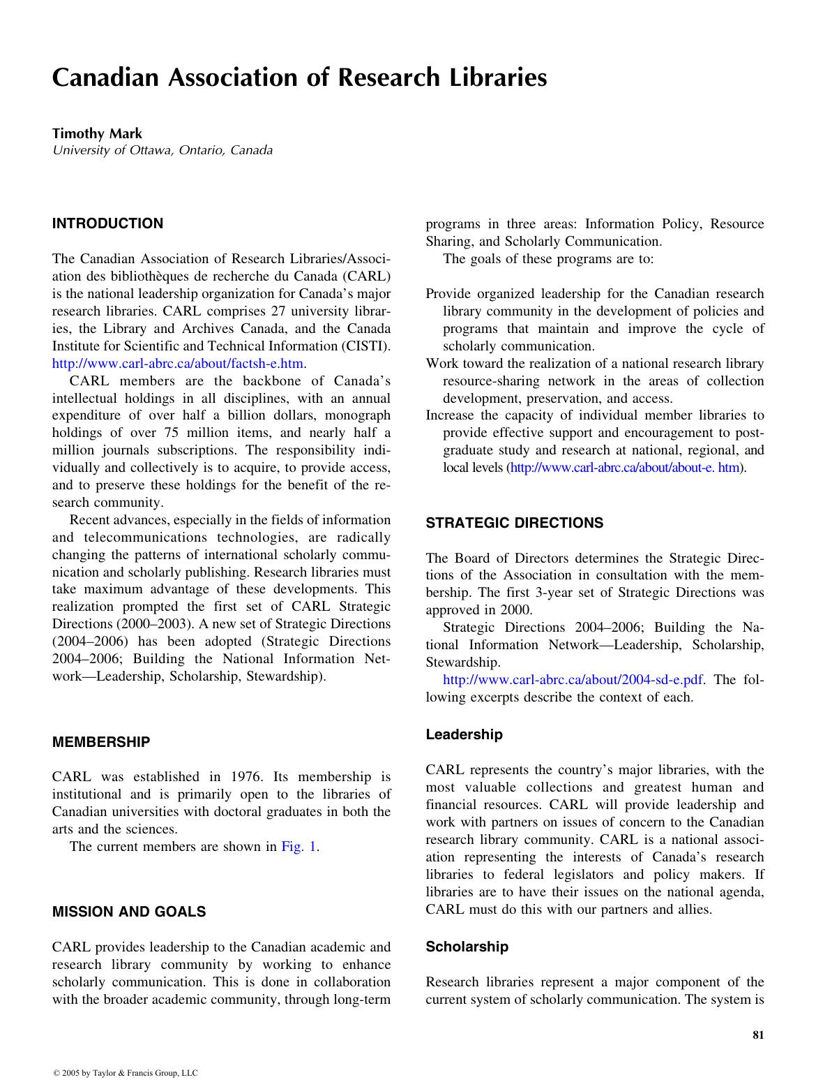 ENCYCLOPEDIA OF LIBRARY AND INFORMATION SCIENCE, SECOND EDITION by Timothy Mark