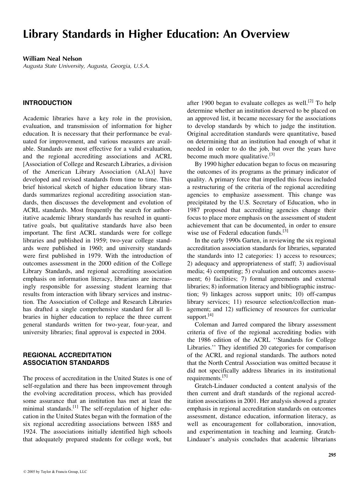 ENCYCLOPEDIA OF LIBRARY AND INFORMATION SCIENCE, SECOND EDITION by William Neal Nelson