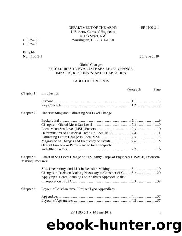 EP 1100-2-1, Procedures to Evaluate Sea Level Change:I mpacts, Responses, and Adaptation by CECW-EC/CECW-P