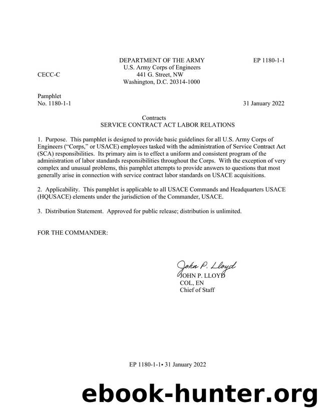 EP 1181-1-1, Service Contract Act Labor Relations by Unknown