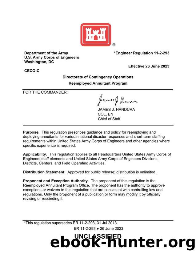 ER 11-2-293 by Lohman Randall S CIV USARMY CEHQ (USA)