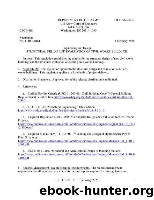 ER 1110-1-8168, Structural Design And Evaluation Of Civil Works Buildings by CECW-CE