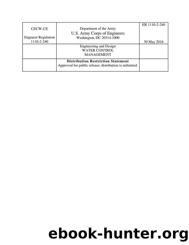 ER 1110-2-240 - WATER CONTROL MANAGEMENT by CECW-CE