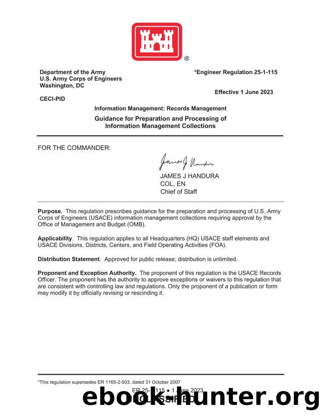 ER 25-1-115 by Nevins Kathryn HQ USACE