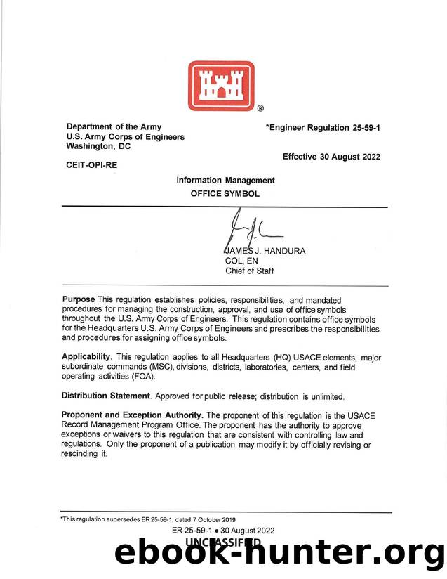 ER 25-59-1, Office Symbol by CEIT-OPI-RE: Festus Nwaosuagwu