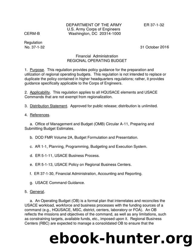 ER 37-1-32 Regional Operating Budget by CERM-B