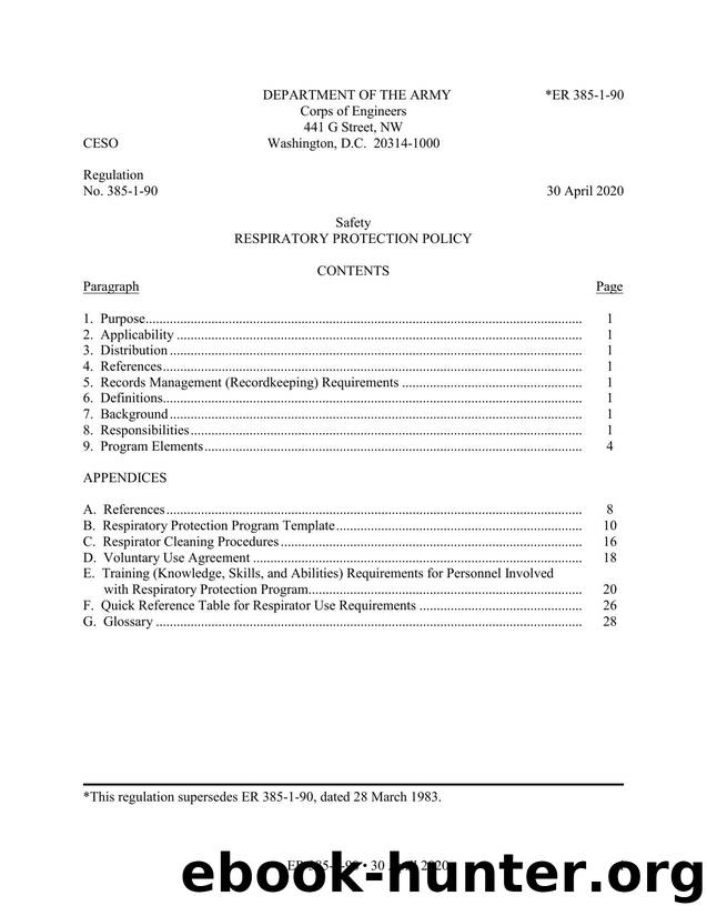 ER 385-1-90, Safety: Respiratory Protection Policy by CESO