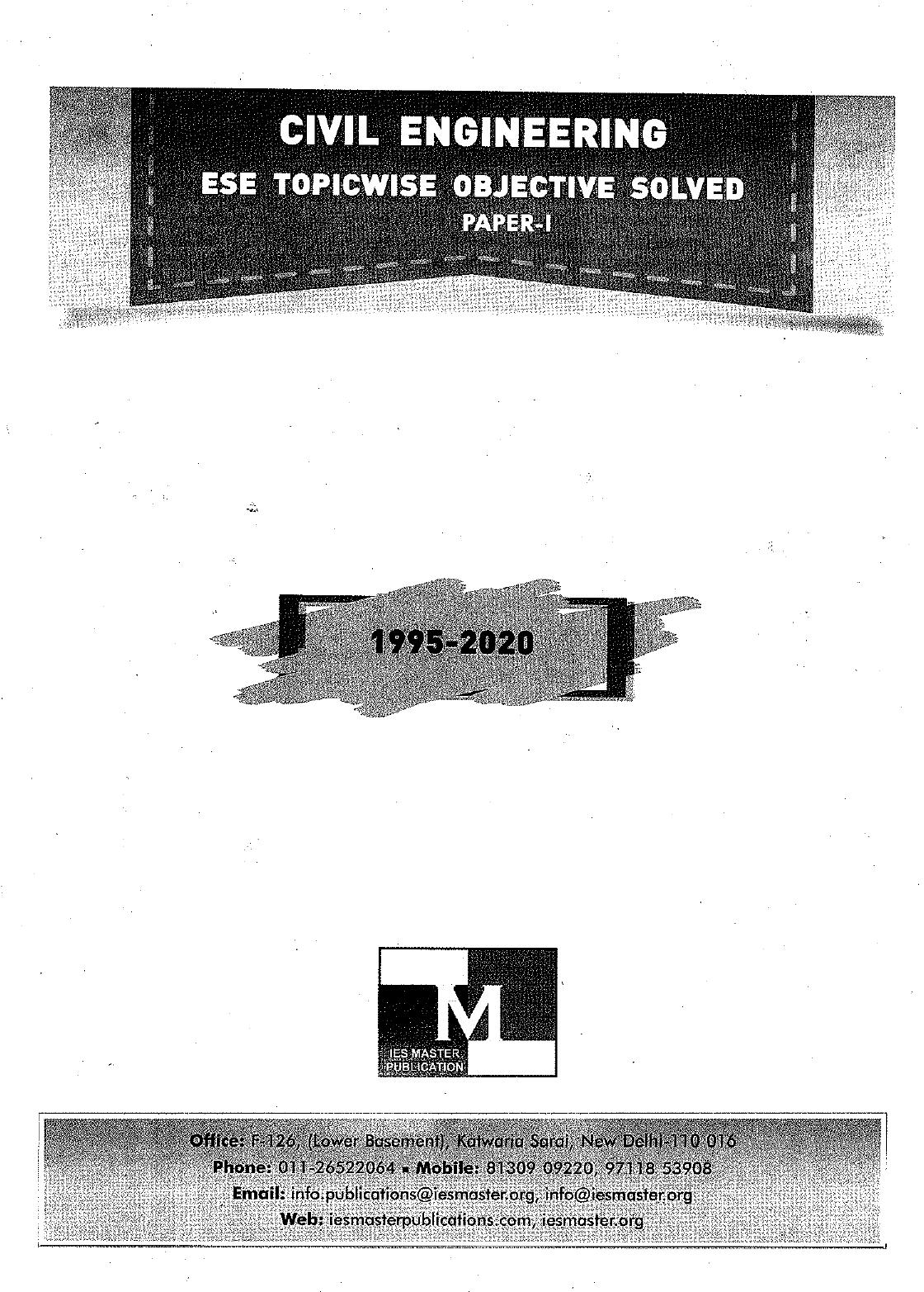 ESE Prelims- Civil Engineering: Volume 1 by IES Master Editorial Board