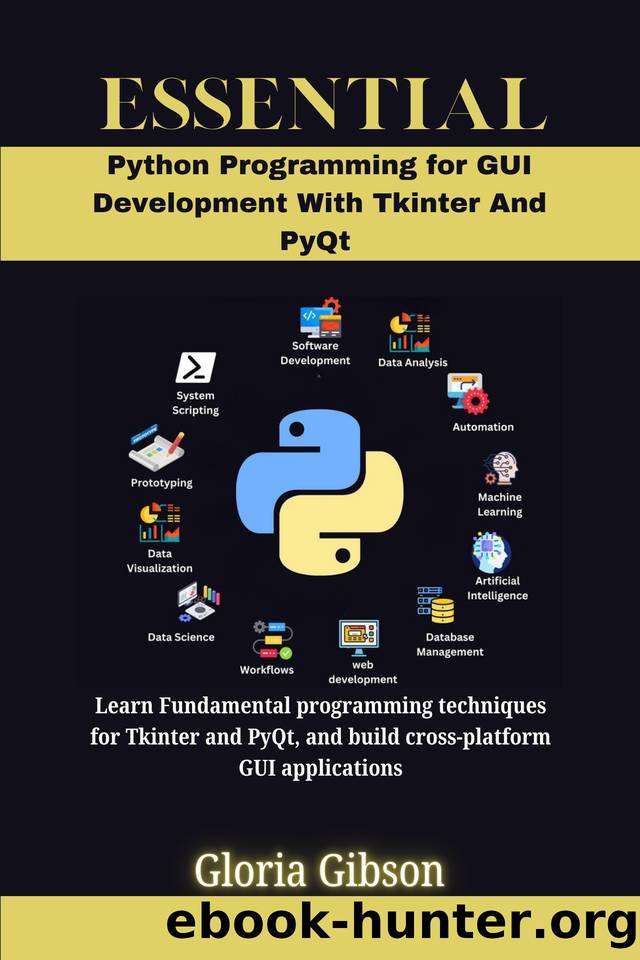 ESSENTIAL PYTHON PROGRAMMING FOR GUI DEVELOPMENT WITH TKINTER AND PyQt: Learn Fundamental programming techniques for Tkinter and PyQt, and build cross-platform ... PROGRAMMING LANG by GIBSON GLORIA