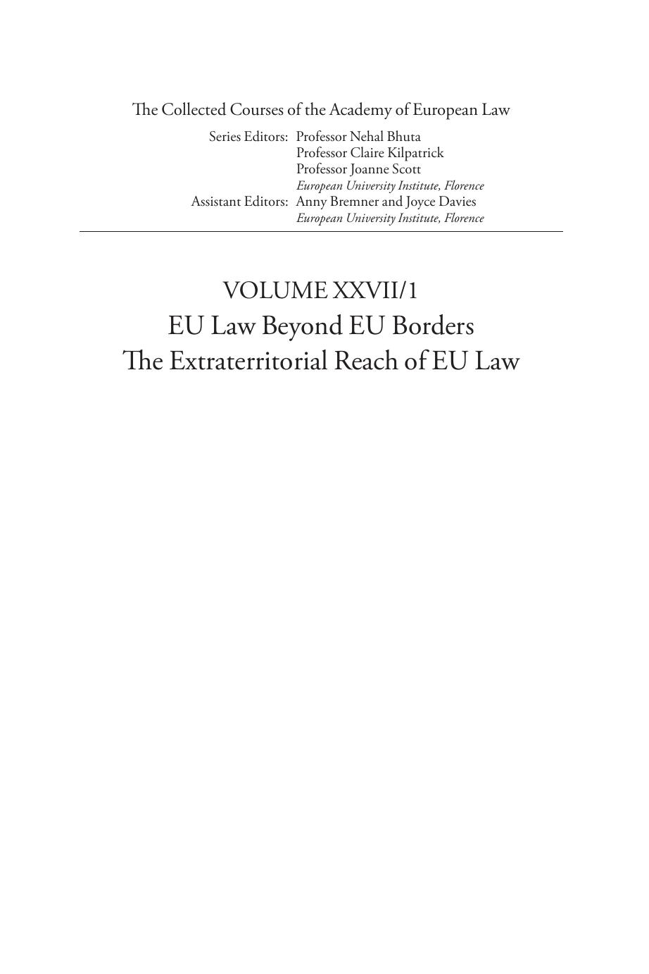 EU Law Beyond EU Borders: The Extraterritorial Reach of EU Law by Marise Cremona (editor) Joanne Scott (editor)