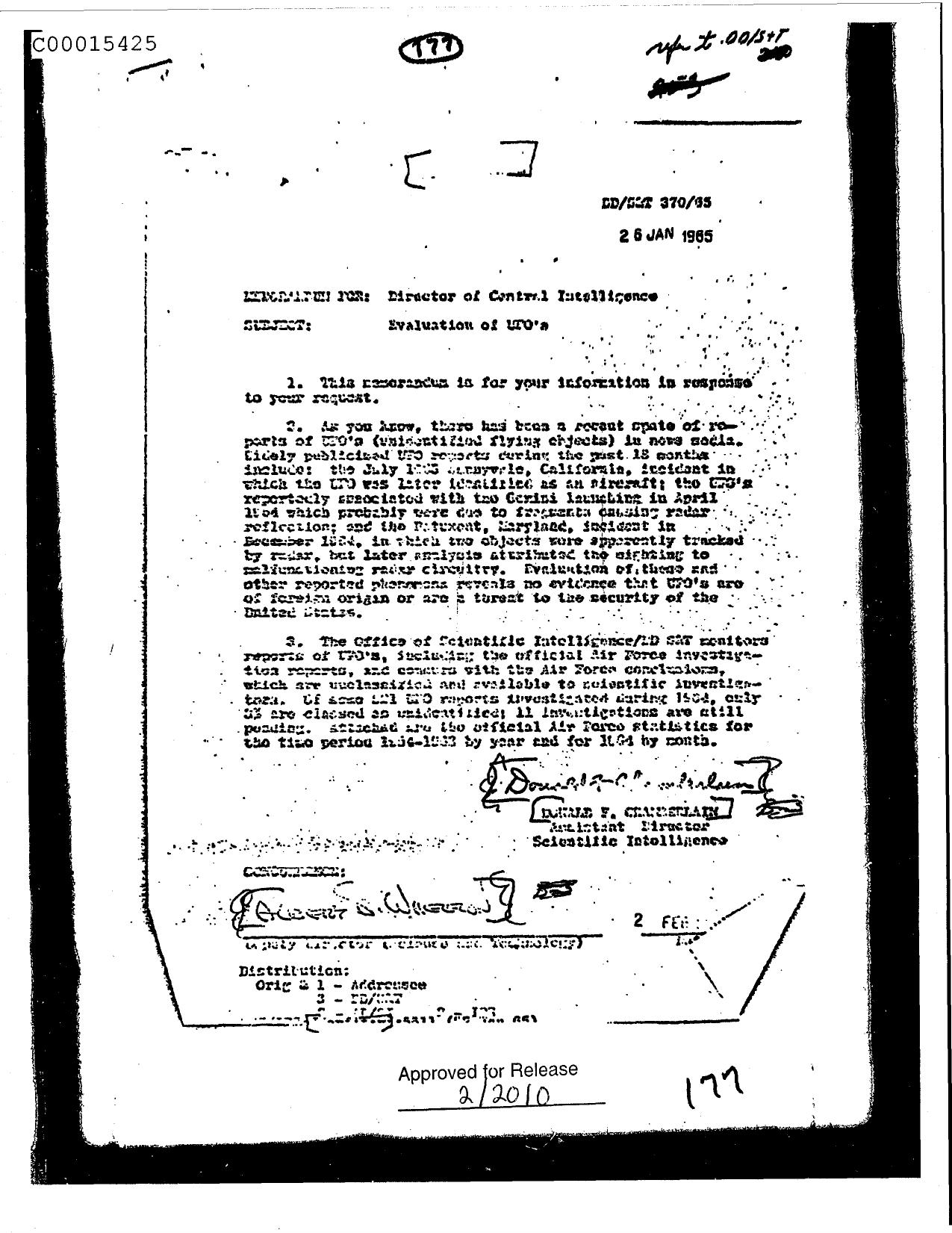 EVALUATION OF UFO'S - NATIONAL INVESTIGATION COMMITTEE ON AERIAL PHENOMENA (NICAP) CASE (DELETED) by NATIONAL INVESTIGATION COMMITTEE ON AERIAL PHENOMENA (NICAP) CASE (DELETED) DOC 0005516060