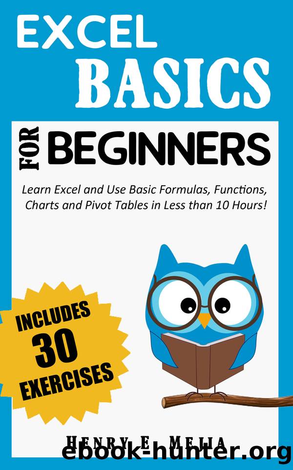 EXCEL BASICS FOR BEGINNERS: Learn Excel and Use Basic Formulas, Functions, Charts and Pivot Tables in Less Than 10 Hours! by Henry E. Mejia