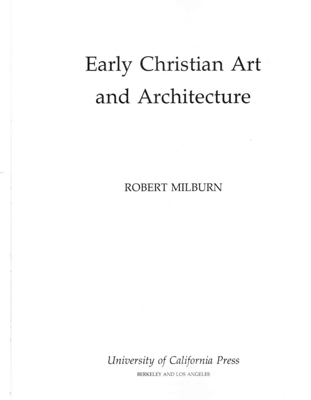 Early Christian art and architecture by Milburn Robert