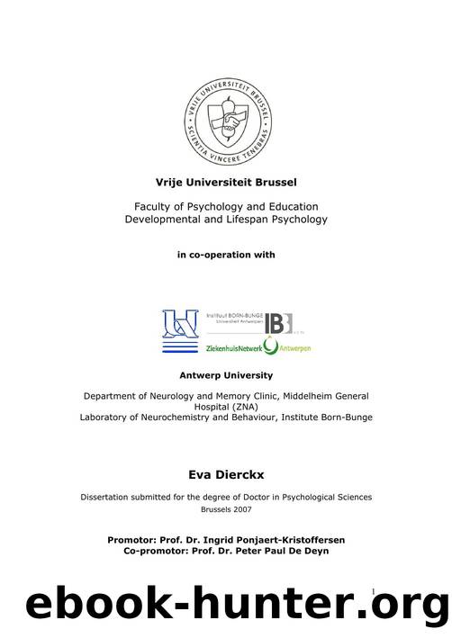 Early Detection of Alzheimer's Disease : A Neuropsychological Approach by Eva Dierckx