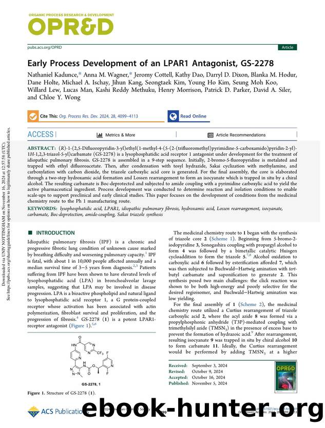 Early Process Development of an LPAR1 Antagonist, GS-2278 by unknow