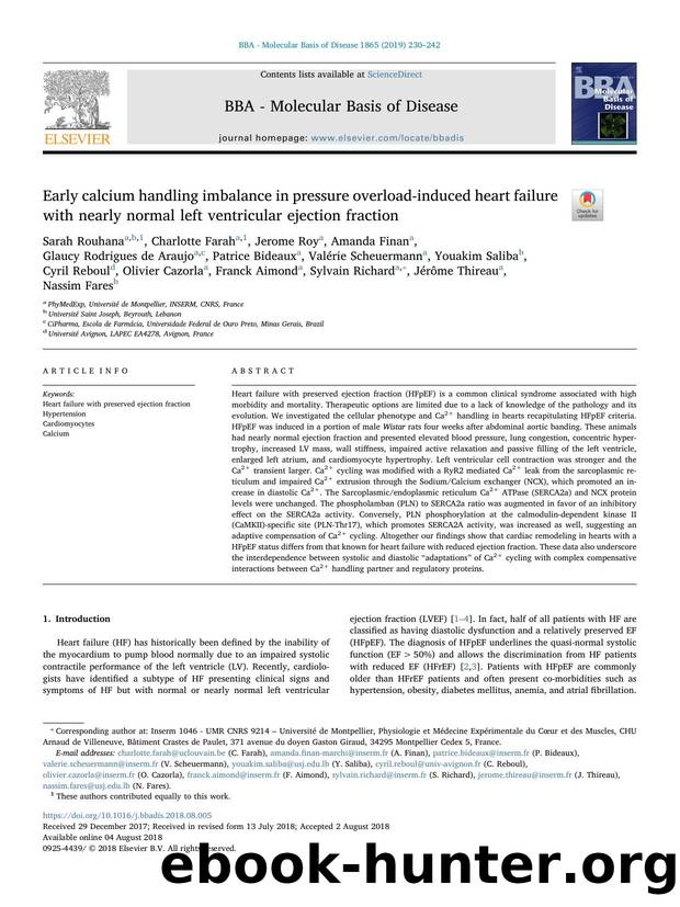 Early calcium handling imbalance in pressure overload-induced heart failure with nearly normal left ventricular ejection fraction by unknow