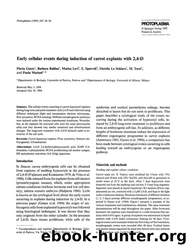 Early cellular events during induction of carrot explants with 2,4-D by Unknown