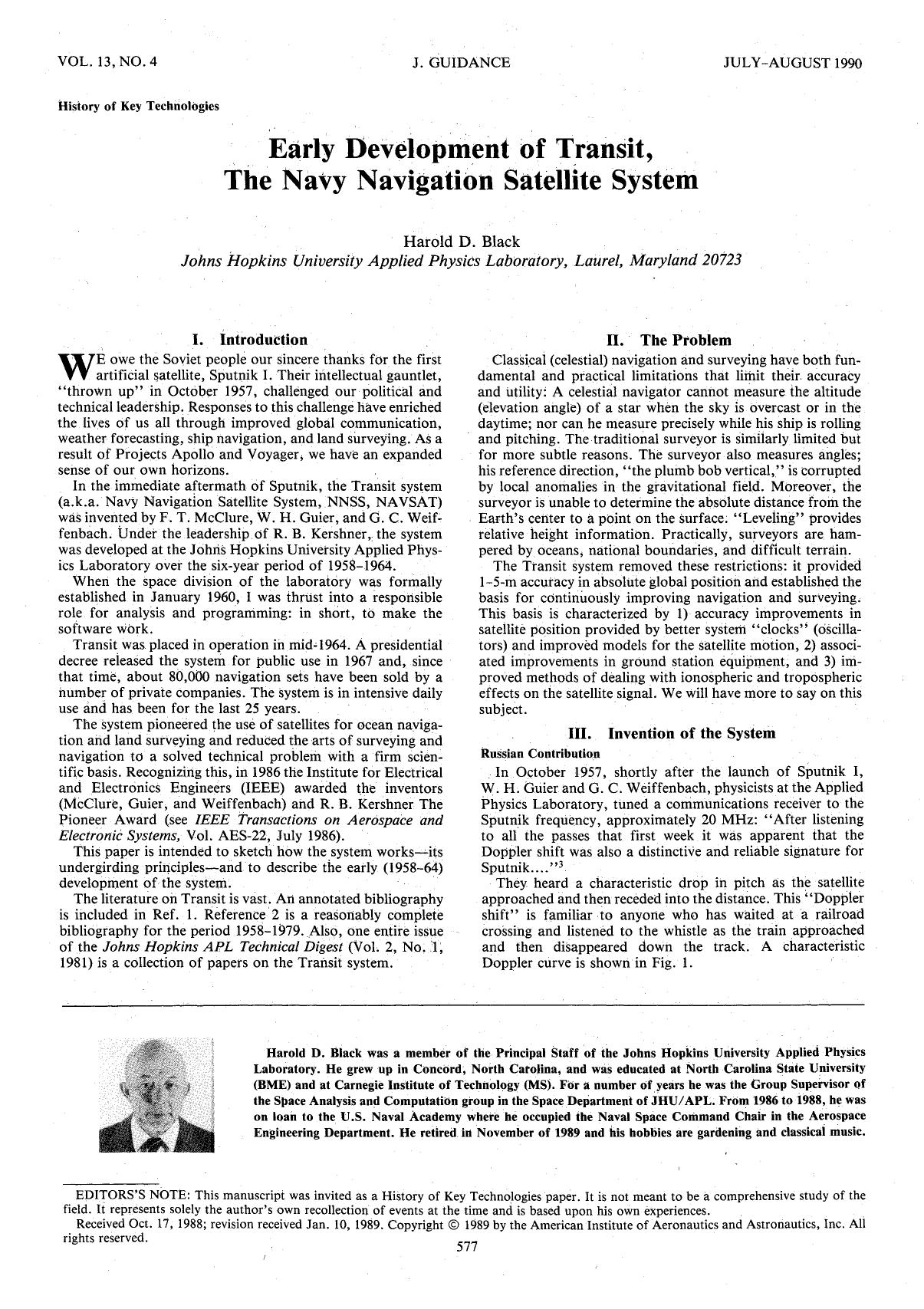 Early development of Transit, the Navy navigation satellite system by Unknown