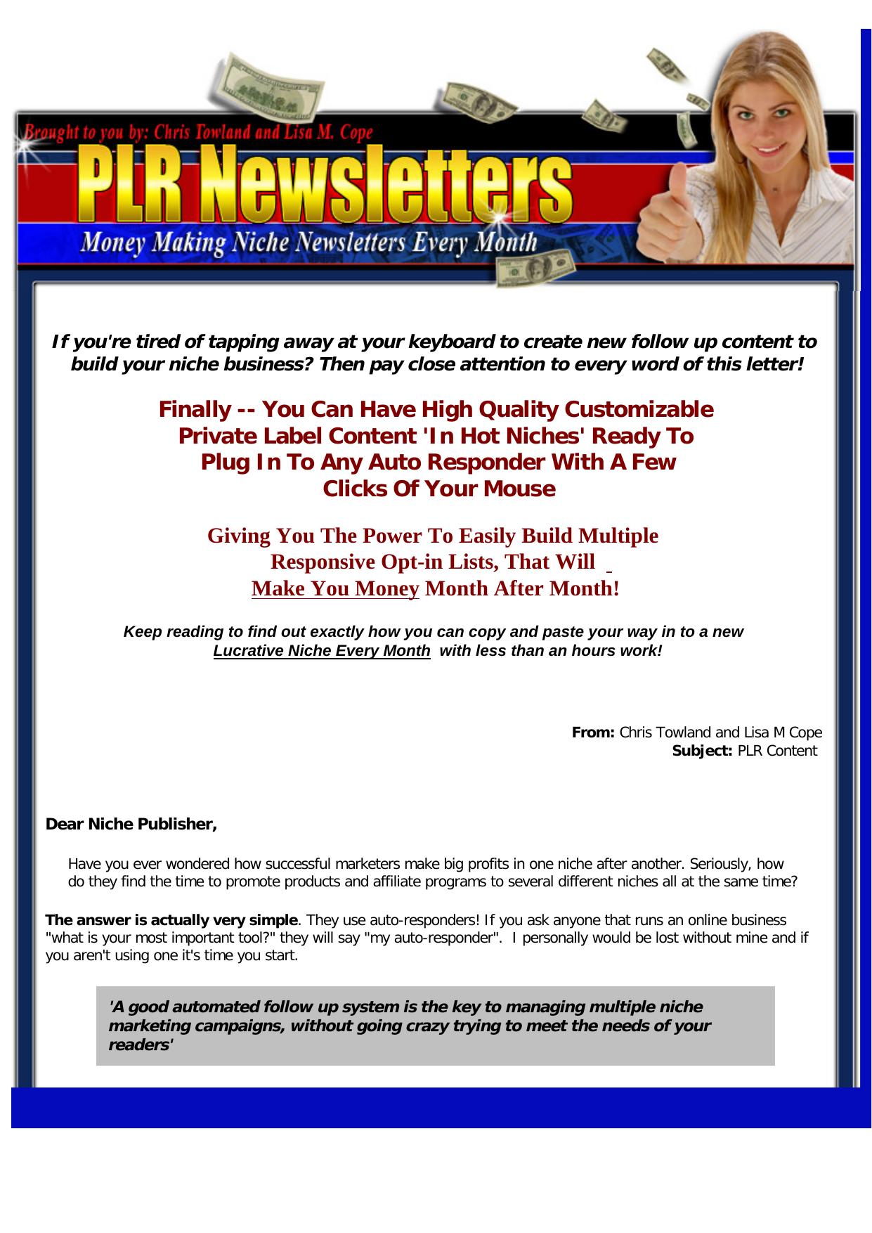 Earn From Your Own Ready Made Newsletters With Plr Newsletters. by Best of Kuszter's Collection