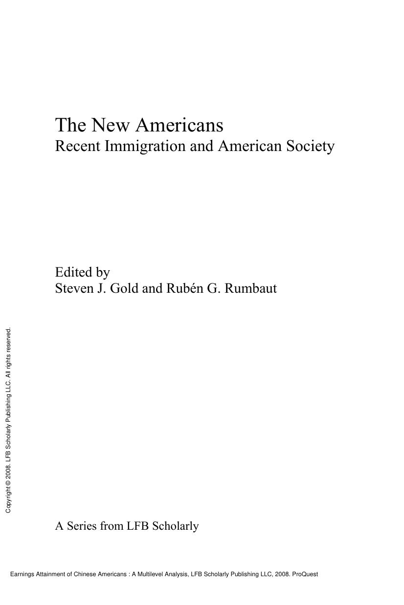 Earnings Attainment of Chinese Americans : A Multilevel Analysis by Bibin Qin