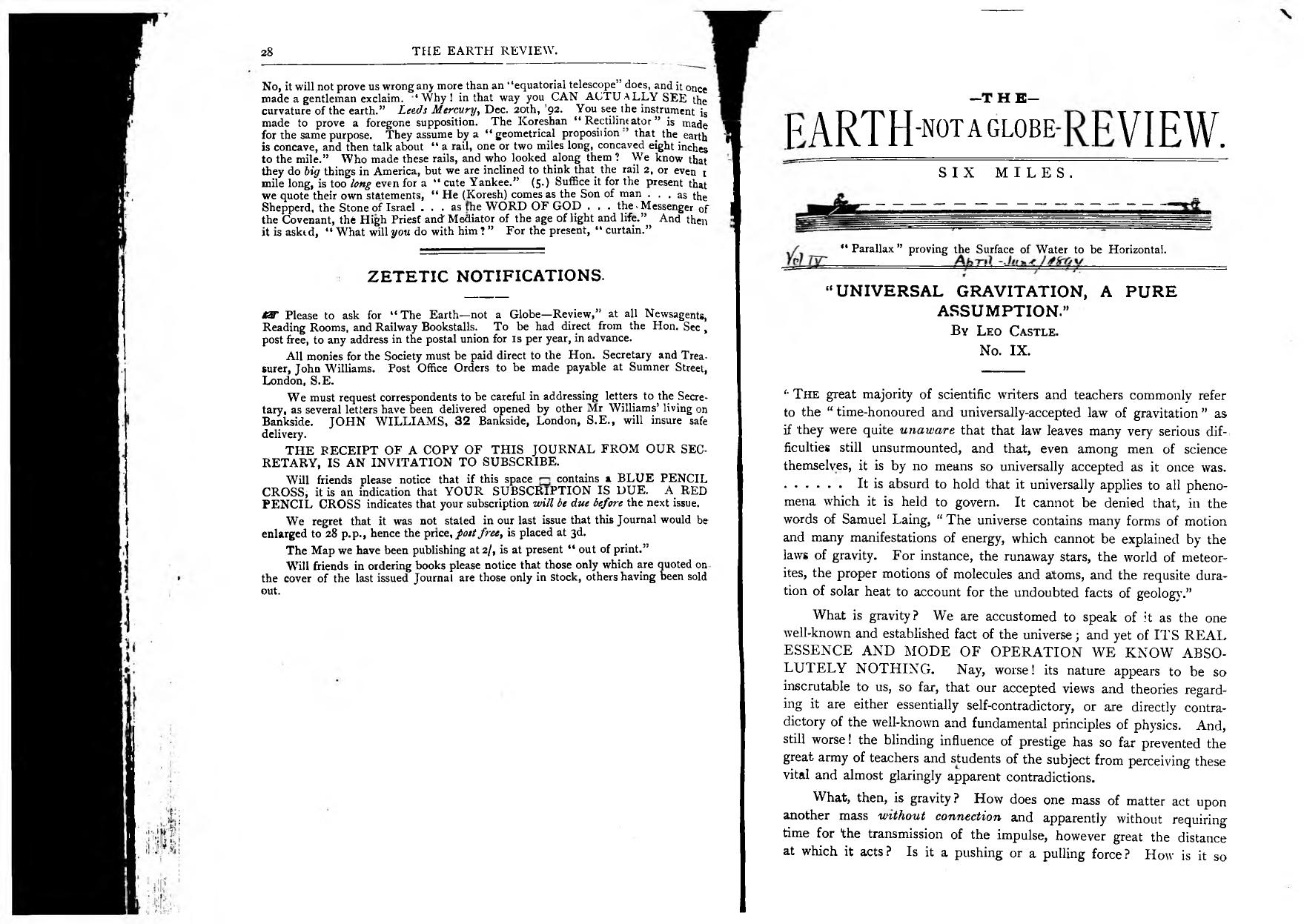 Earth Not A Globe Review, The (Vol 4, April-June-July-Sept 1897) by Unknown