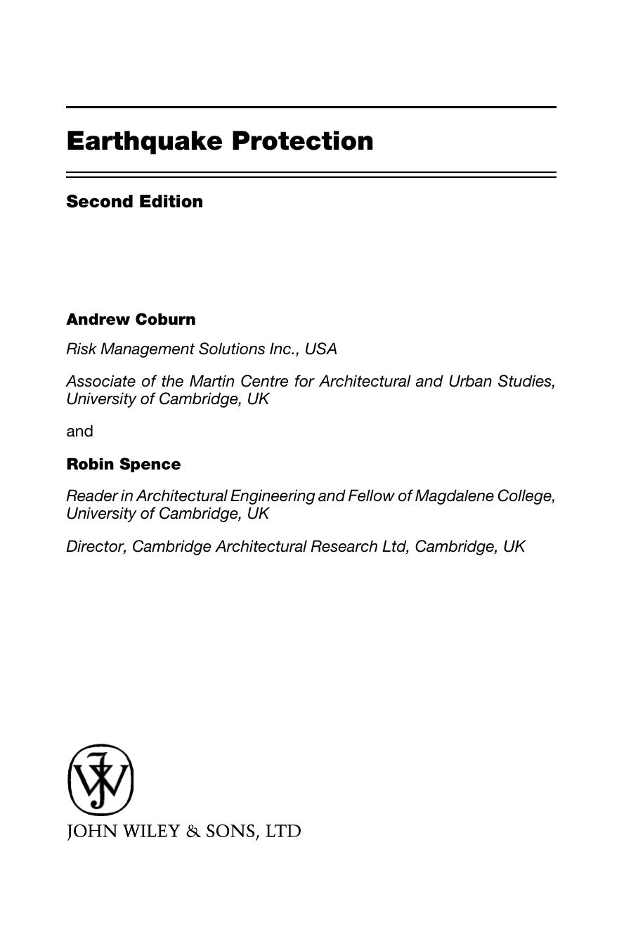 Earthquake protection by Spence Robin J. S.; Coburn Andrew W