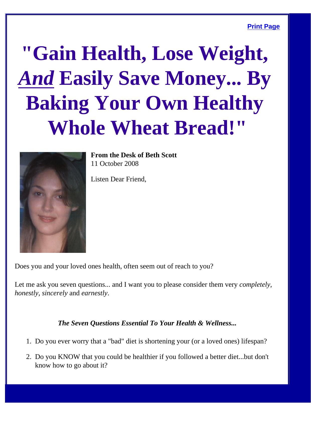Easily Bake Healthy Whole Wheat Bread. by Best of Kuszter's Collection