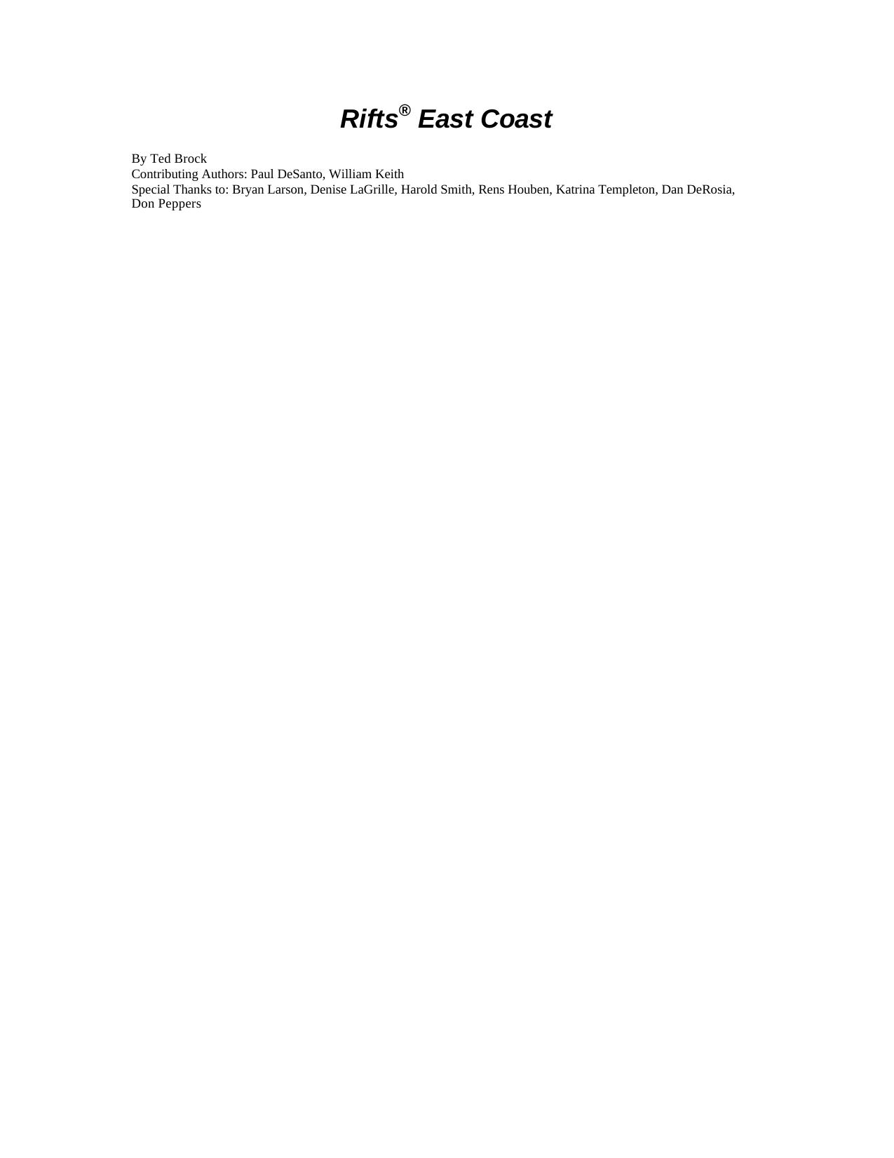 East Coast Sourcebook.PDF by Geoffrey