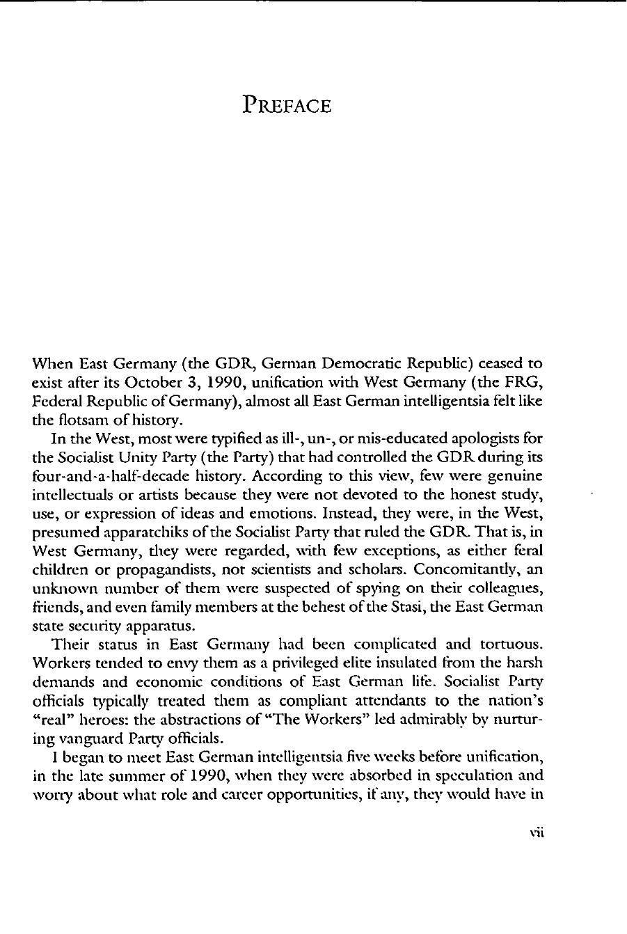 East German Intellectuals and the Unification of Germany: An Ethnographic View by Dan Bednarz