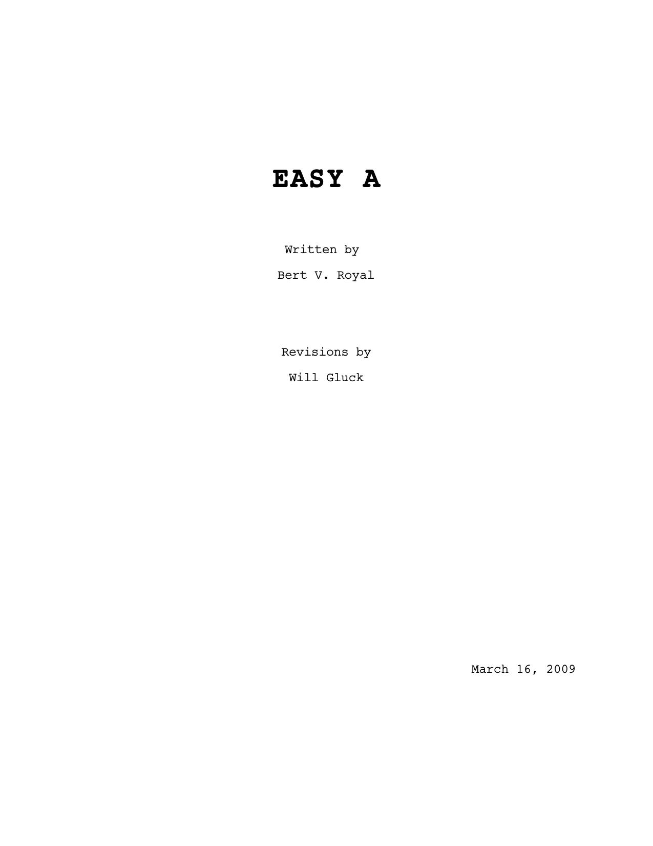 Easy A Revised 3-16-09.fdr Title Page by Unknown