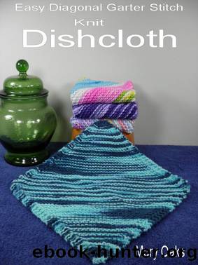 Easy Diagonal Garter Stitch Knit Dishcloth by Mary Oaks