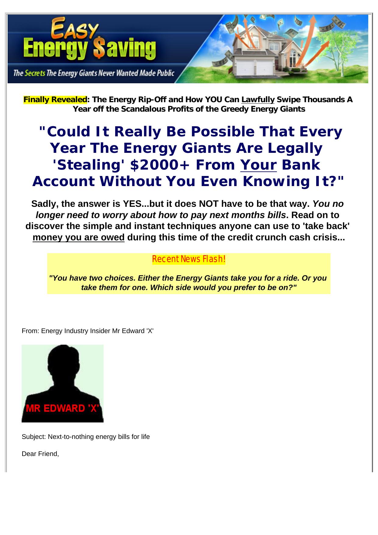 Easy Energy Saving - Money Saving Website With Great Payout Potential. by Best of Kuszter's Collection