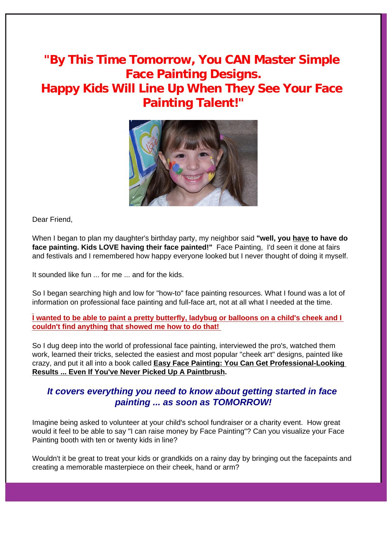 Easy Face Painting. by Best of Kuszter's Collection