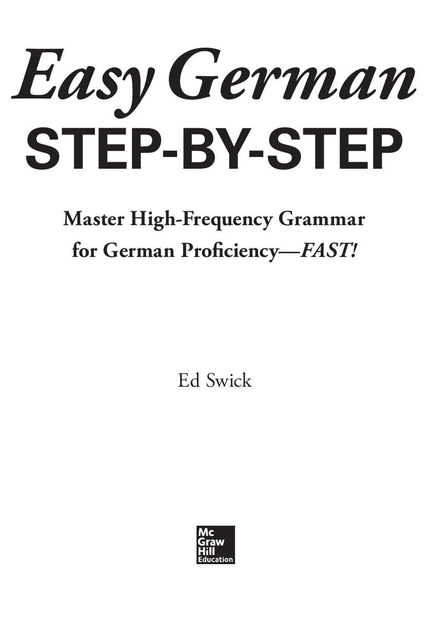 Easy German Step-by-Step by Ed Swick