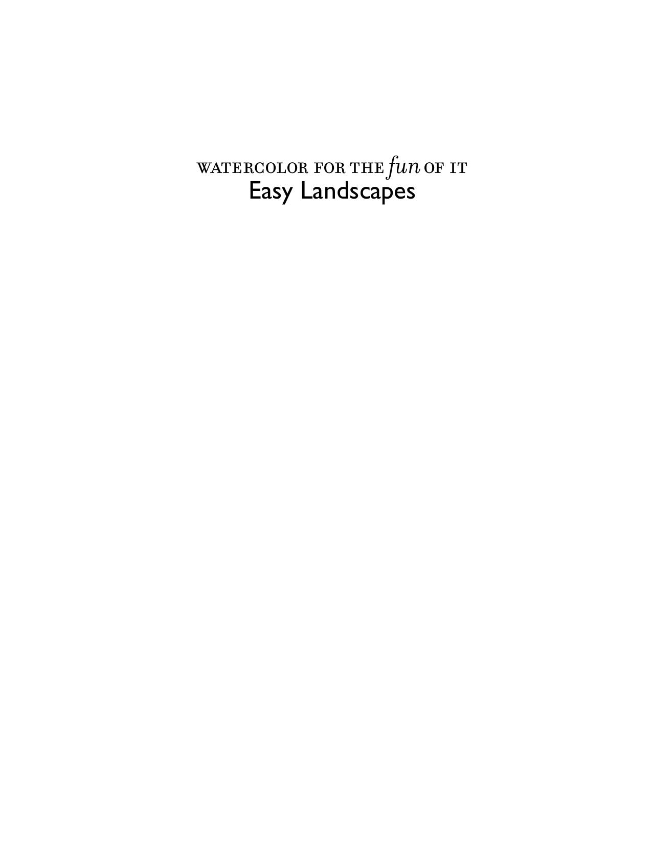 Easy Landscapes (Watercolor for the Fun of It) by Reid Jack