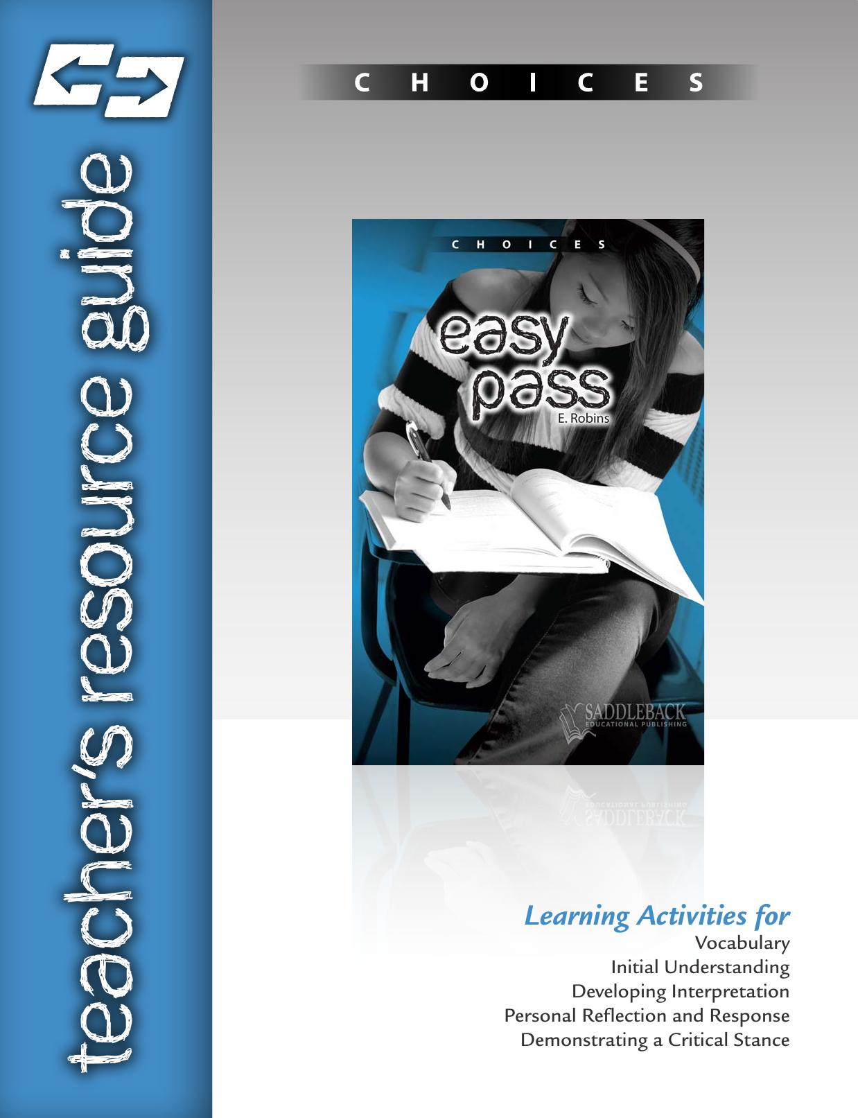 Easy Pass Teacher's Resource Guide CD by Saddleback Educational Publishing Saddleback Educational Publishing