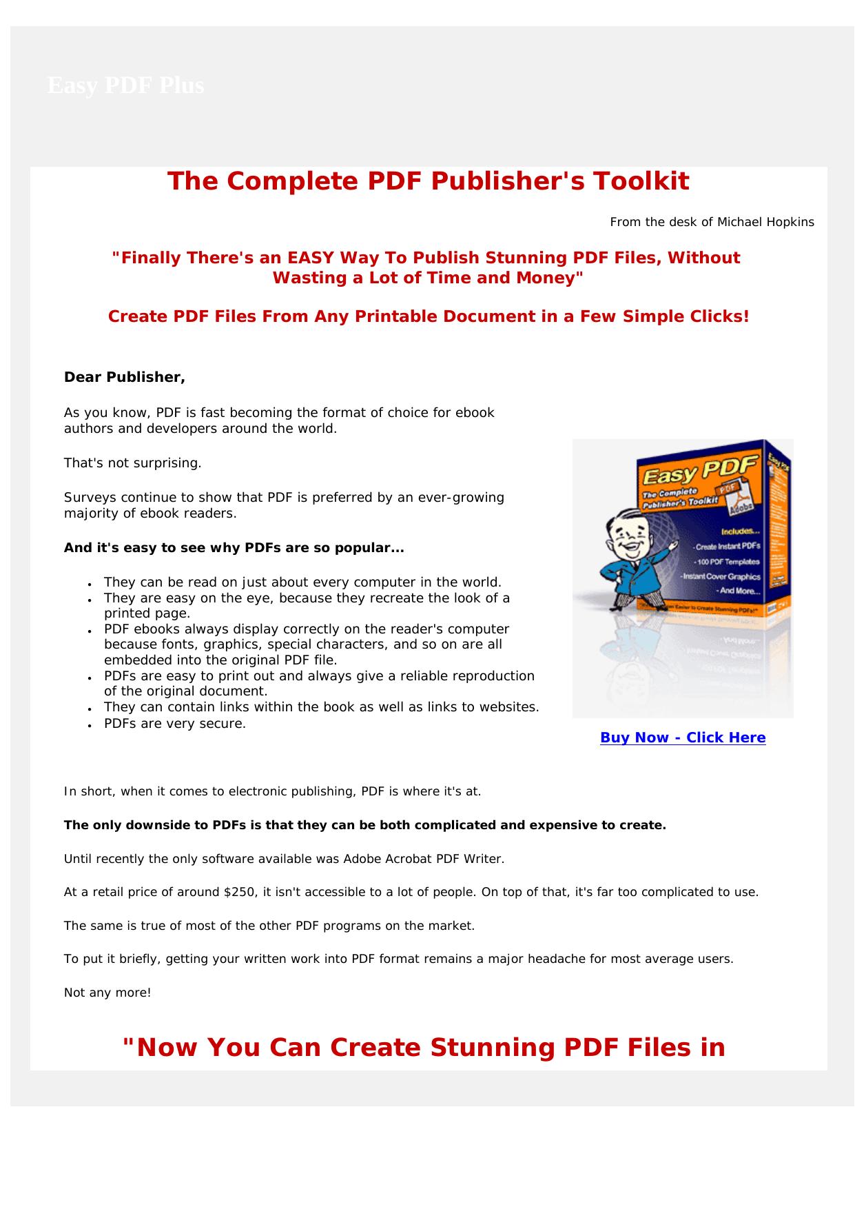 Easy Pdf Plus - The Complete Pdf Publishers Toolkit. by Best of Kuszter's Collection