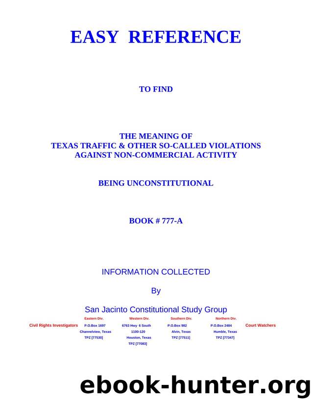 Easy Reference Traffic Book - Texas by Ken Townsend