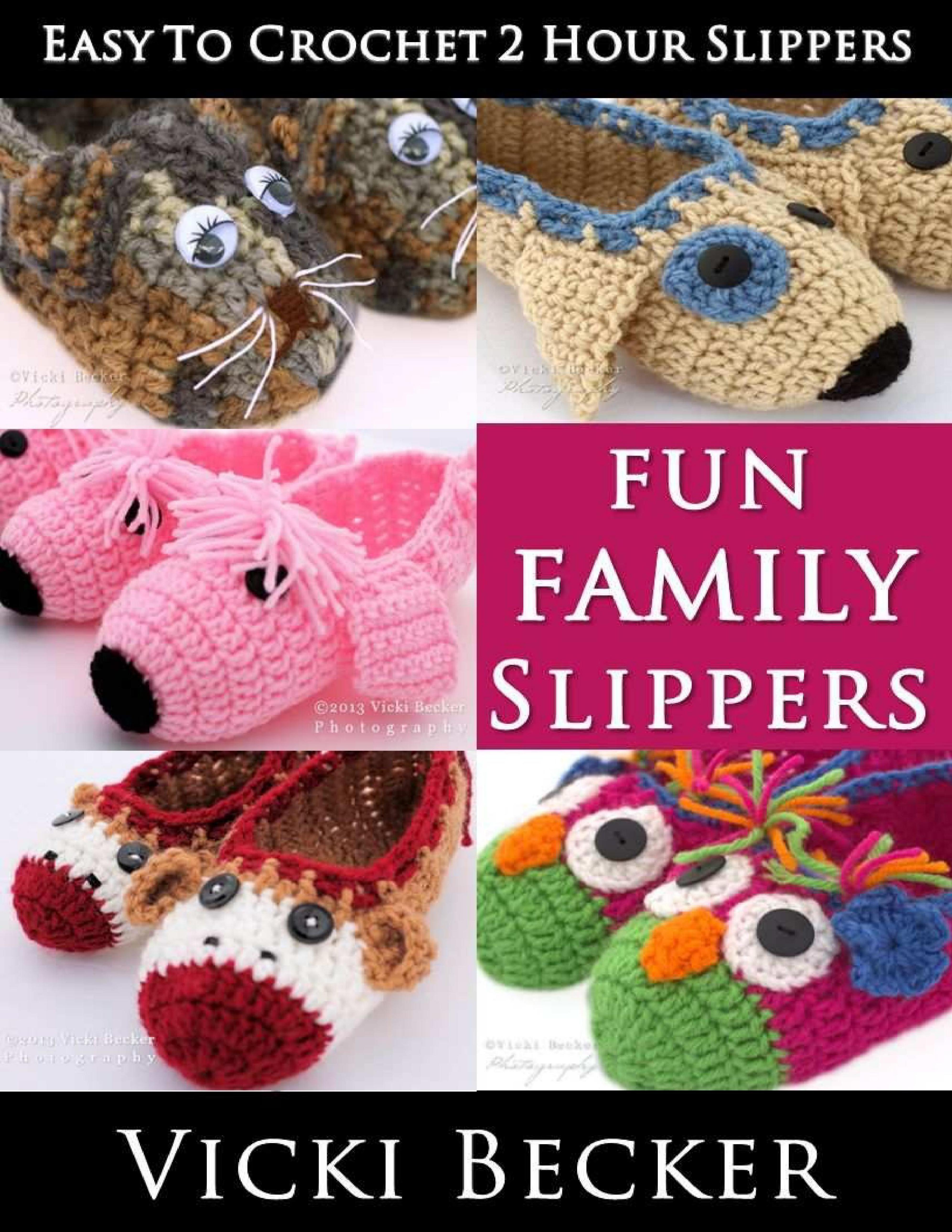 Easy to Crochet Fun Family Slippers by Unknown