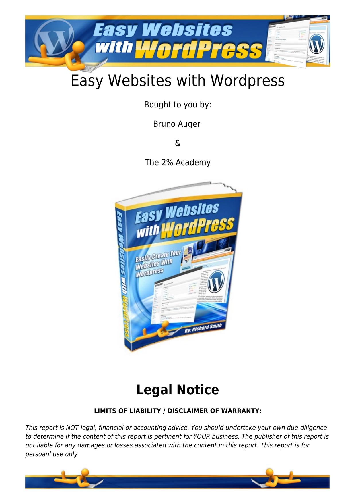 Easy websites with Wordpress by Smith Richard Auger Bruno